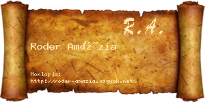 Roder Amázia névjegykártya